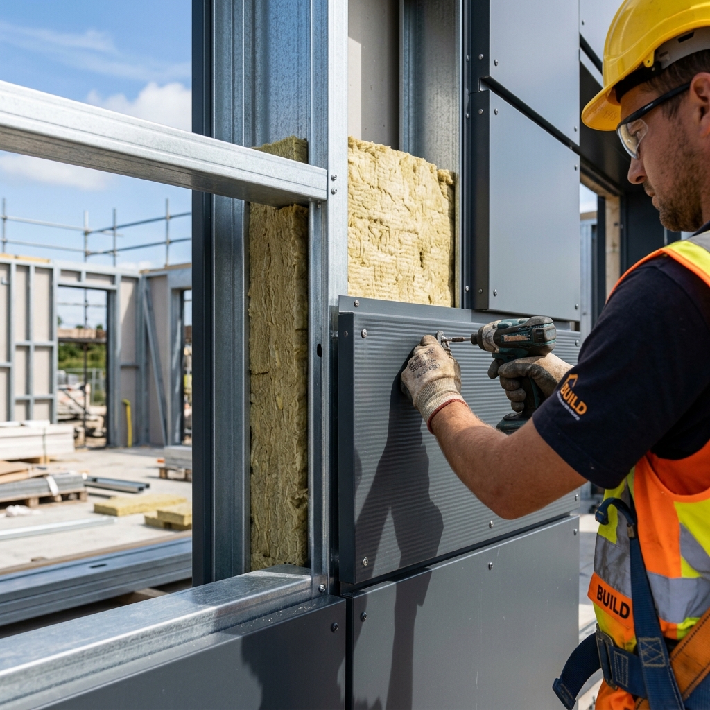 Prefabrik ev yalıtım ve çelik taşıyıcı sistem detayı